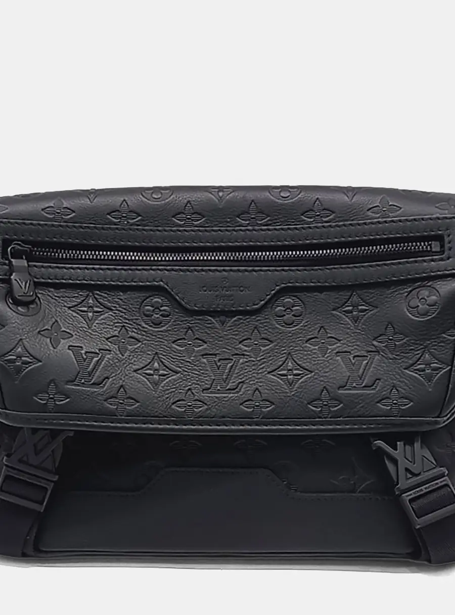 Louis Vuitton Black Leather Monogram Shadow Messenger Voyage PM