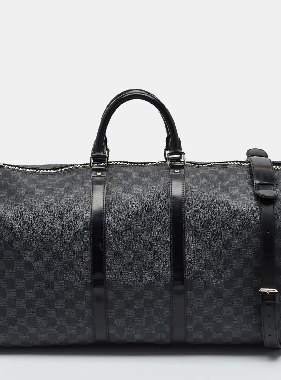 Louis Vuitton Keepall Bandouli&egrave;re 55 Damier Graphite Canvas Bag