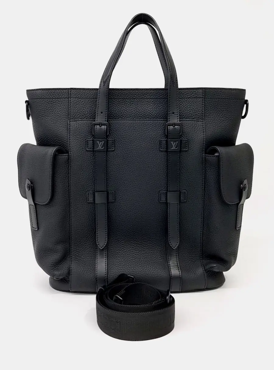 Louis Vuitton Black Leather Christopher Tote Bag