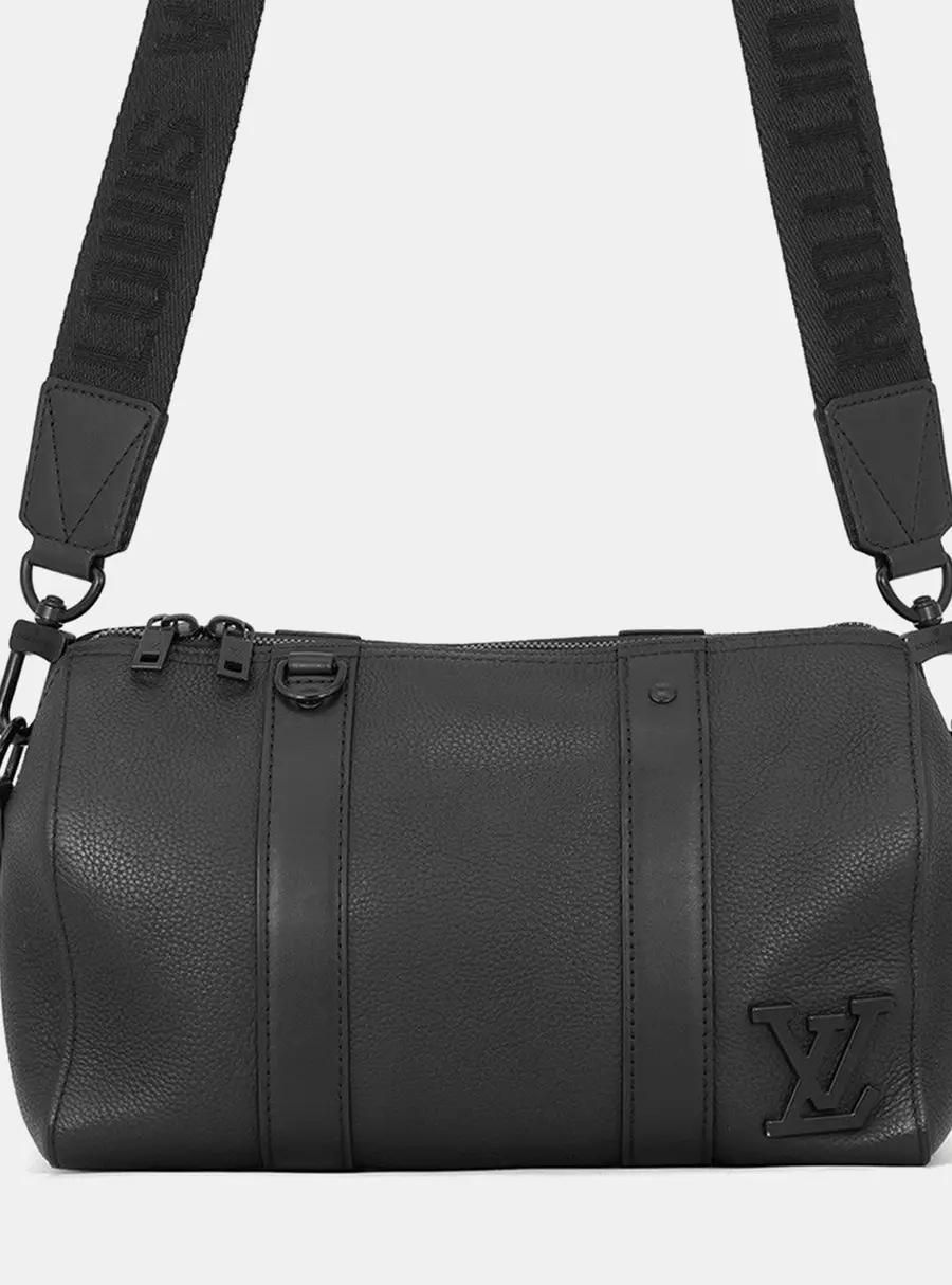 Louis Vuitton City Keepall Noir Grained Calf Leather Lv Aerogram