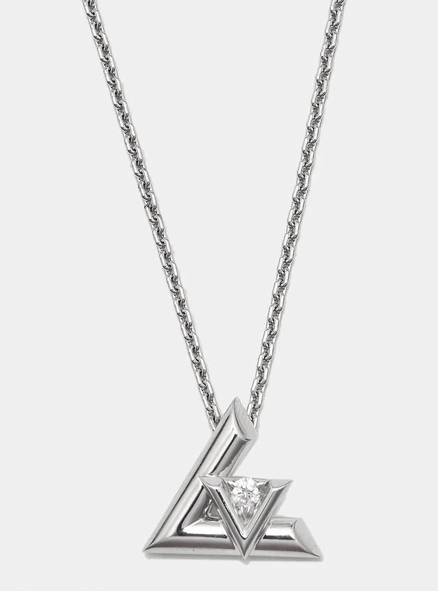 Louis Vuitton LV Volt Diamond 18k White Gold Large Necklace