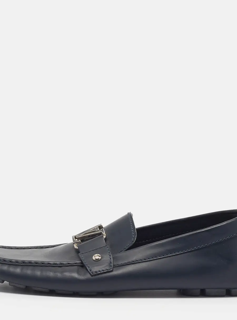 Louis Vuitton Monte Carlo Size 47 Navy Blue Leather Loafers