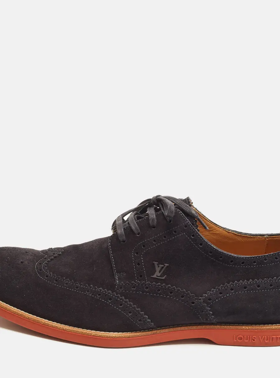 Louis Vuitton Size 43 Navy Blue Suede Derby
