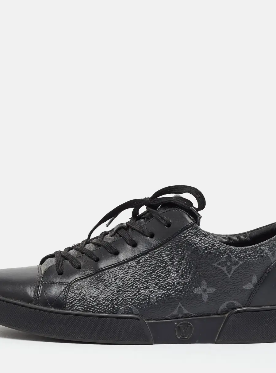 Louis Vuitton Match Up Size 41 BlackDark Grey Momnogram Coated Canvas and Leather Low Top Sneakers