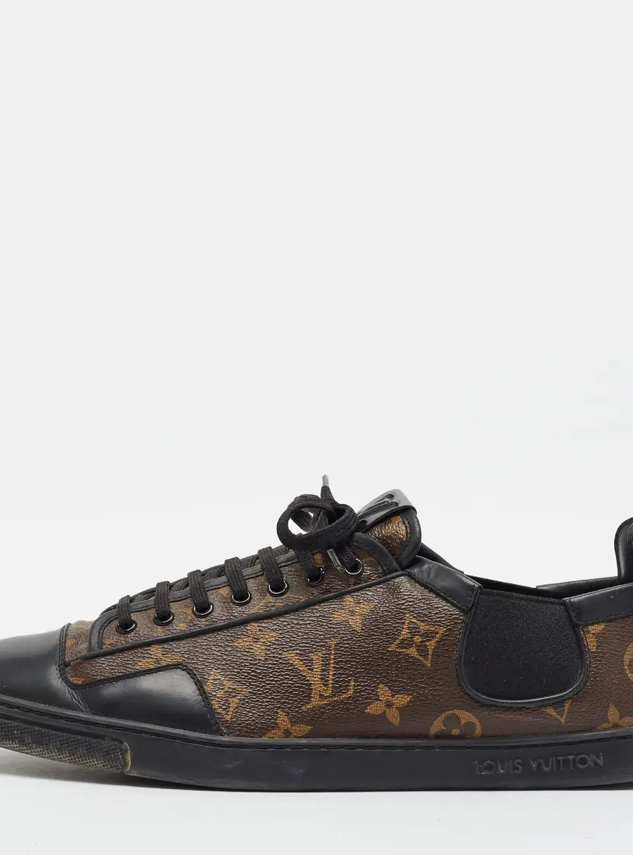 Louis Vuitton Slalom Size 45 Brown/Black Monogram Canvas and Leather Lace Up Sneakers