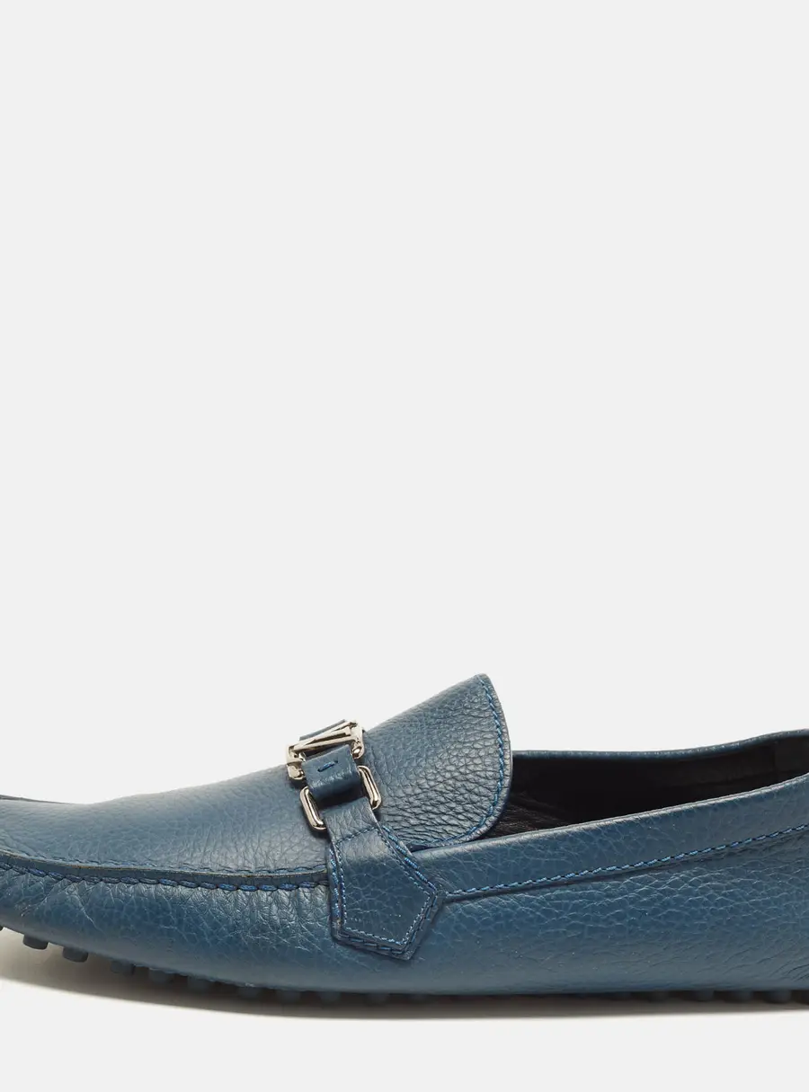Louis Vuitton Hockenheim Size 44.5 Blue Leather Driver Loafers