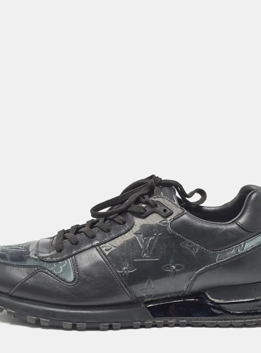 Louis Vuitton Black Leather and PVC Run Away Sneakers Size 42