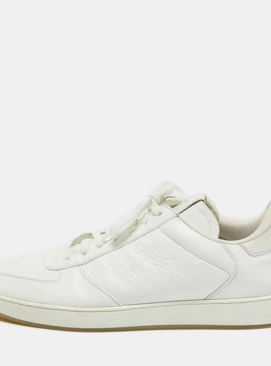 Louis Vuitton White Leather Rivoli Lace Up Sneakers Size 42.5