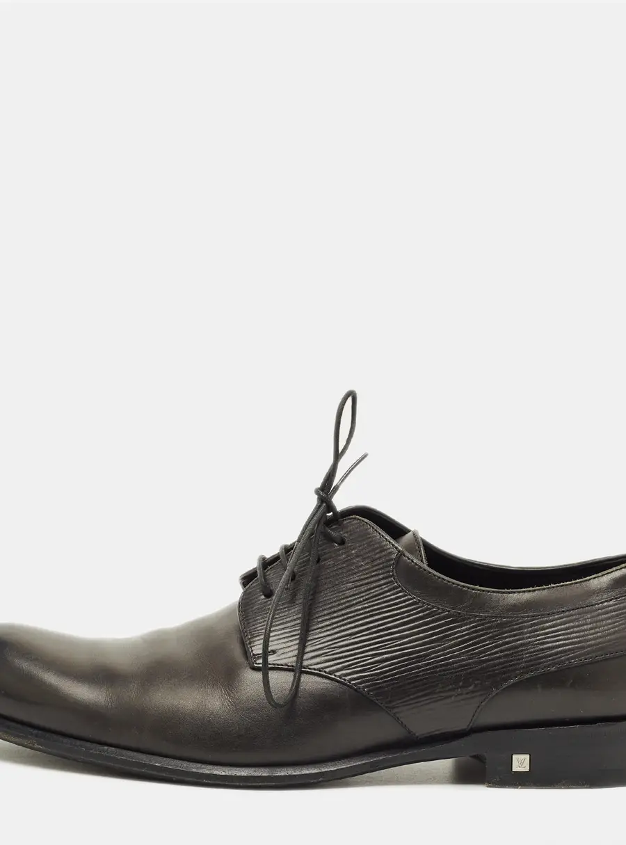 Louis Vuitton Size 41 Black Epi Leather and Leather Lace Up Derby