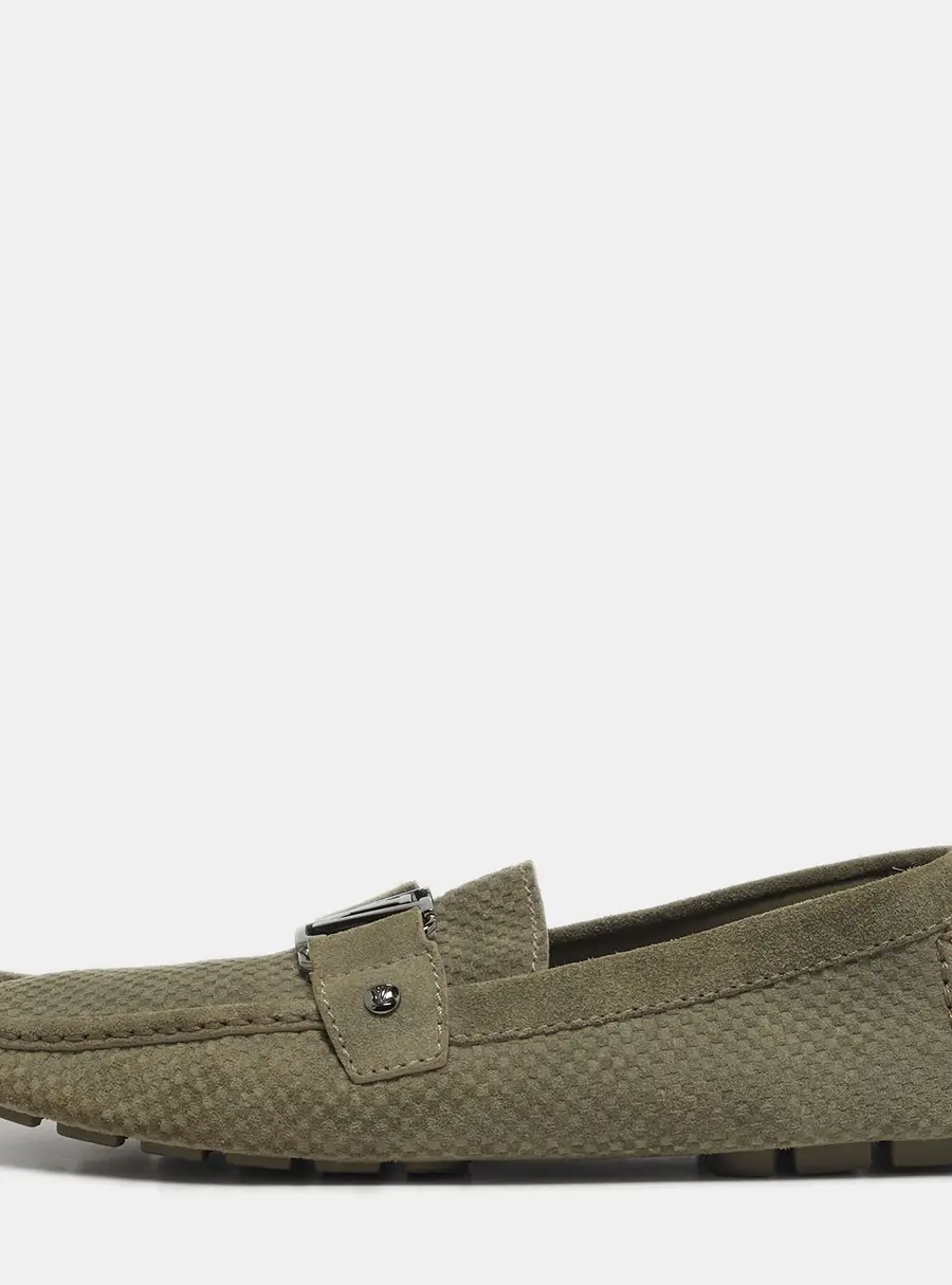 Louis Vuitton Monte Carlo Size 41.5 Grey Suede Loafers