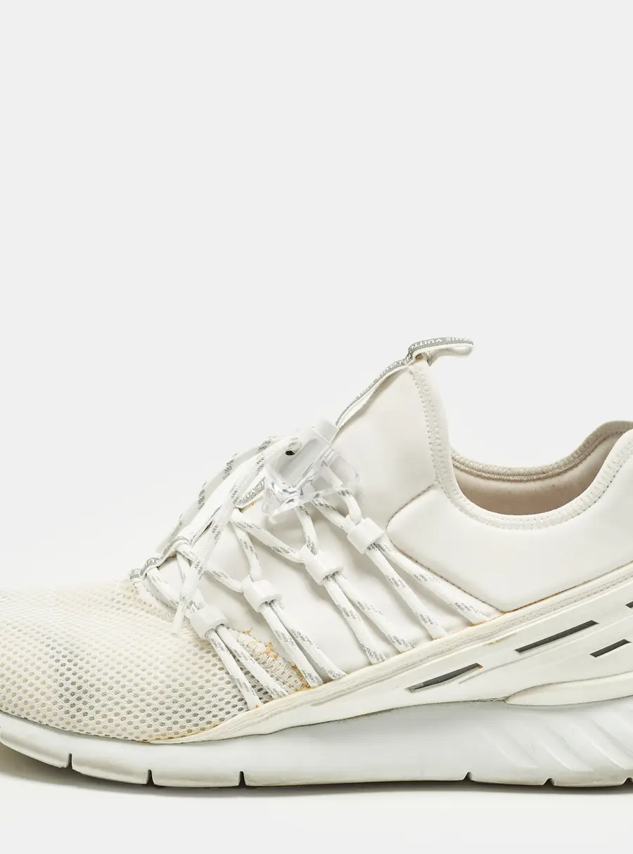 Louis Vuitton Fastlane Size 42.5 White Fabric and Mesh Low Top Sneakers