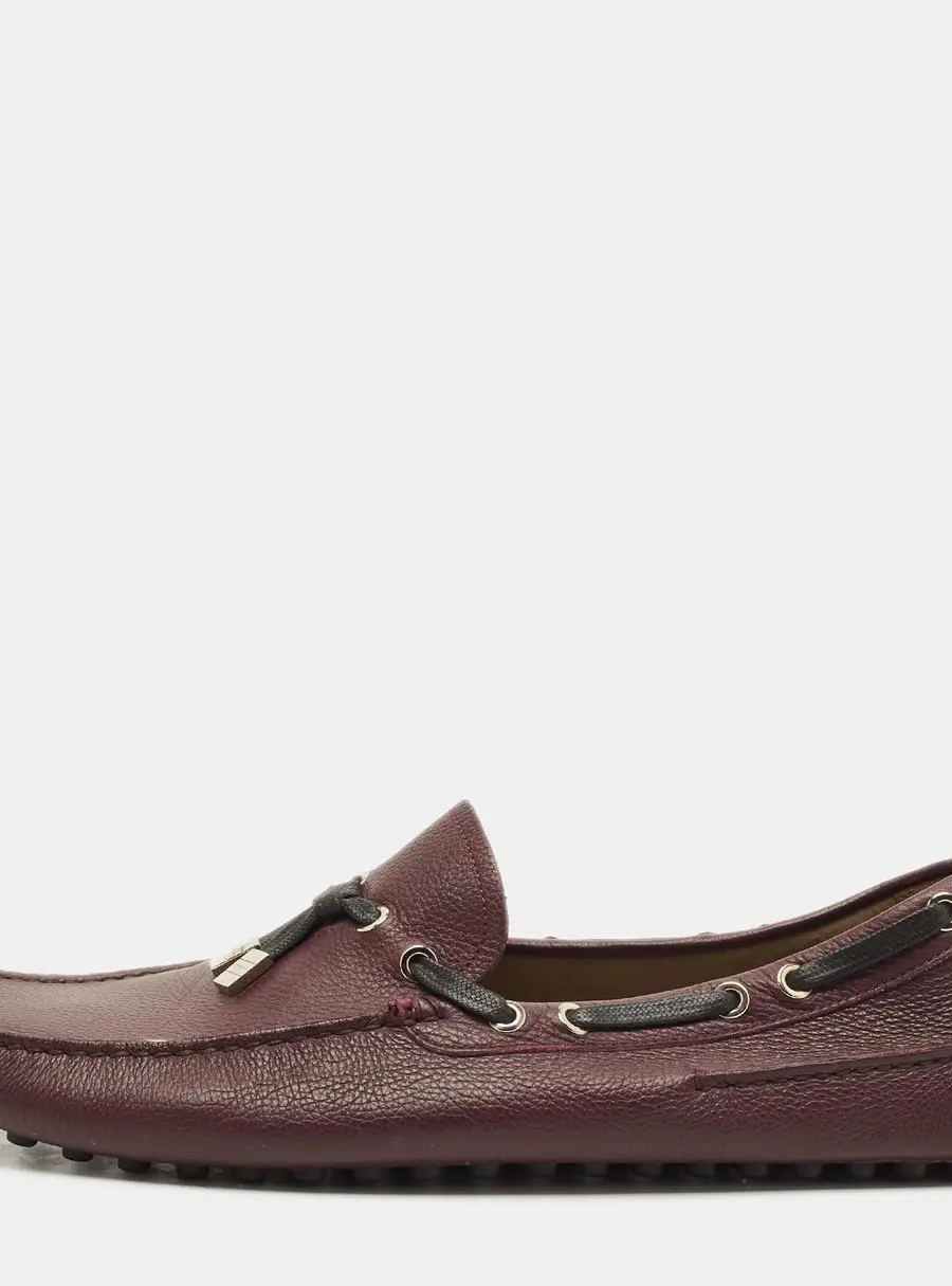 Louis Vuitton Bow Size 43.5 Burgundy Leather Loafers