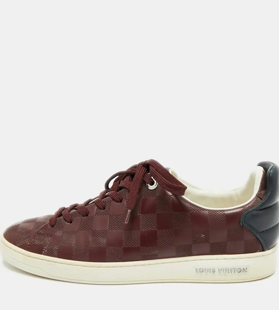Louis Vuitton Frontrow Size 40.5 Burgundy/Black Leather Lace Up Sneakers