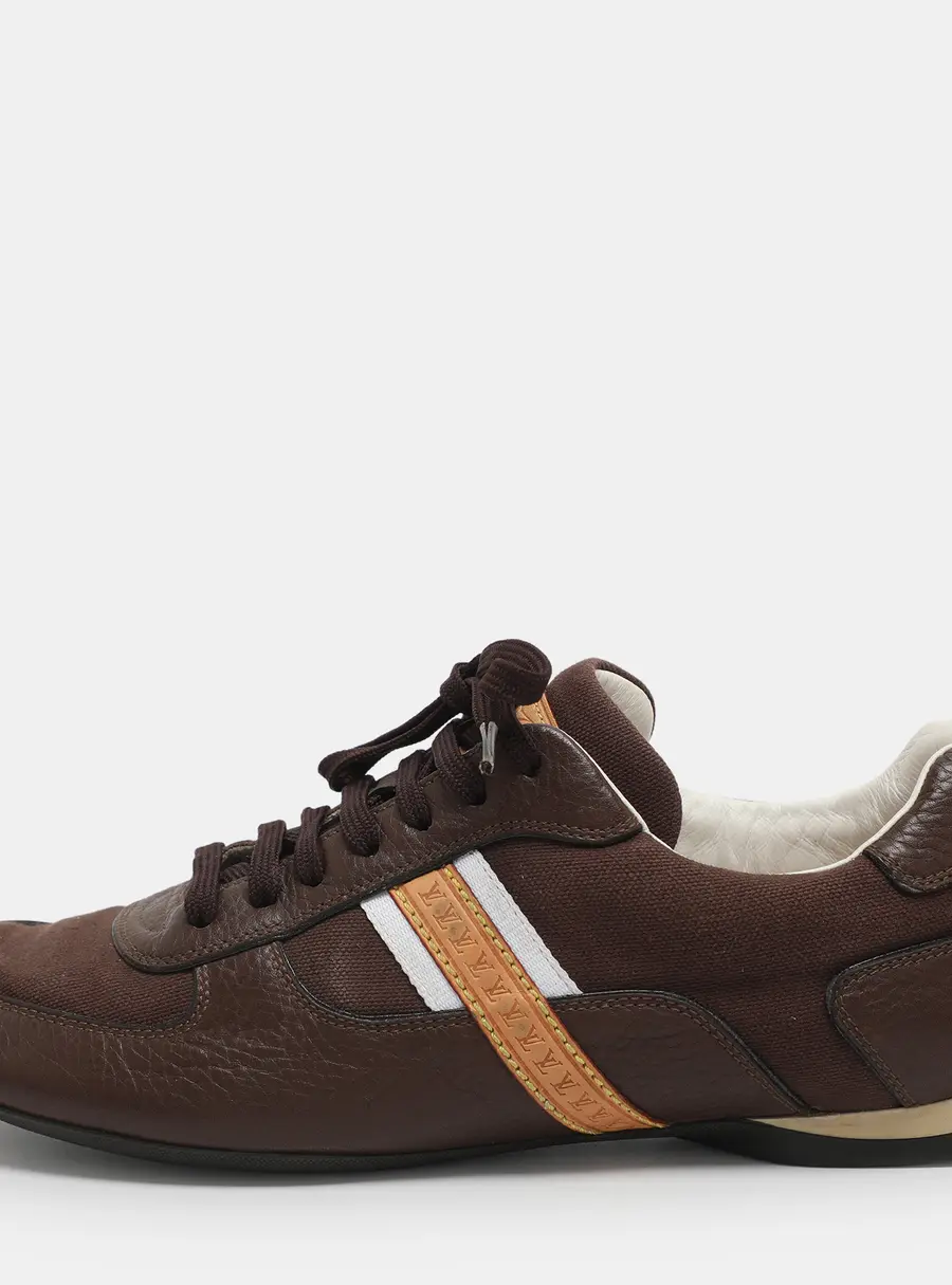 Louis Vuitton Size 40 Brown Canvas and Leather Low Top Sneakers