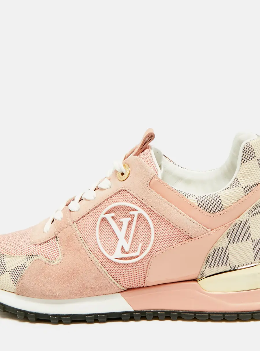 Louis Vuitton Run Away Size 35.5 Pink Canvas, Mesh and Suede Low Top Sneakers