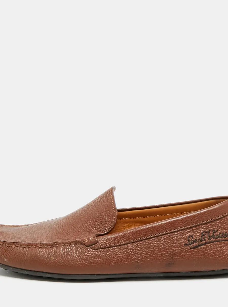 Louis Vuitton Size 42 Brown Leather Slip On Loafers