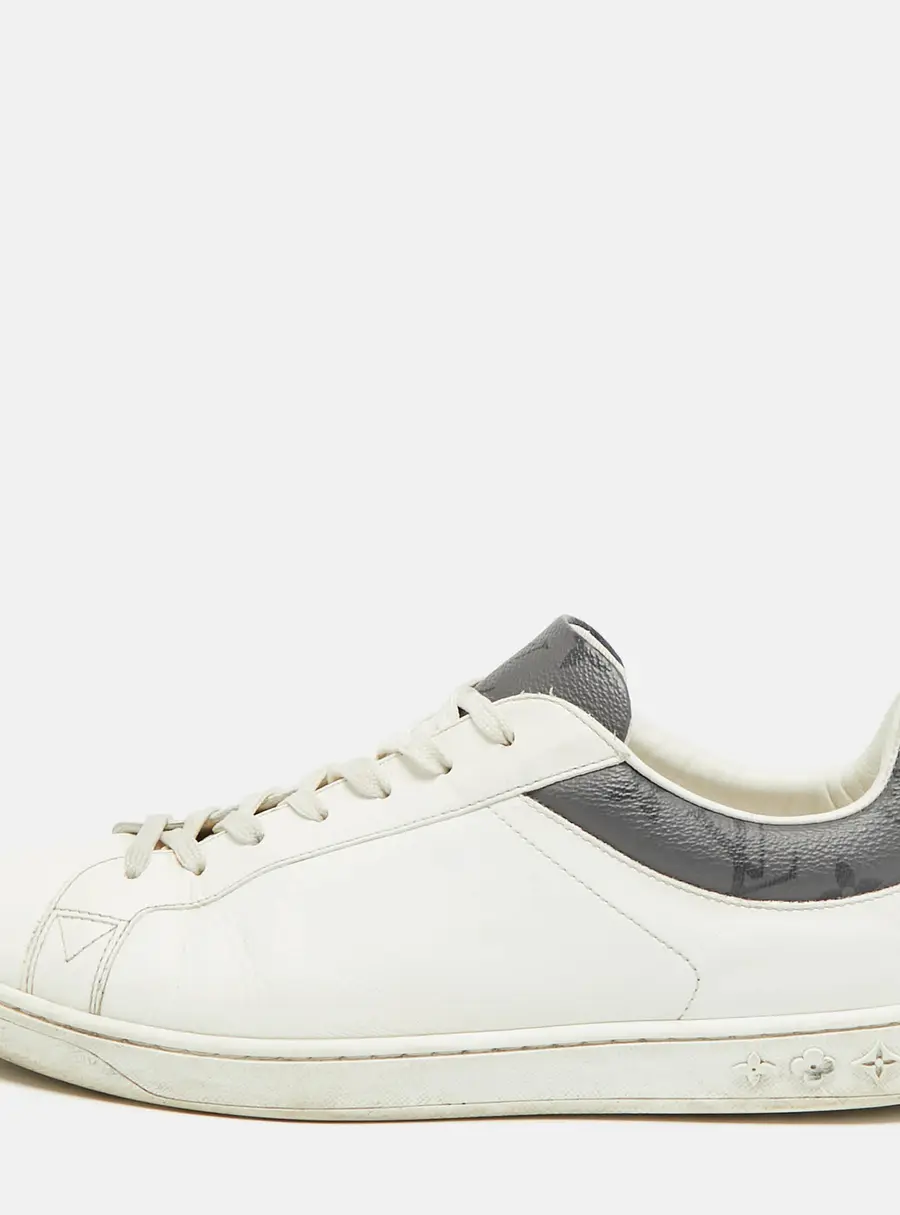 Louis Vuitton Luxembourg Size 43 White/Grey Monogram Canvas and Leather Low Top Sneakers