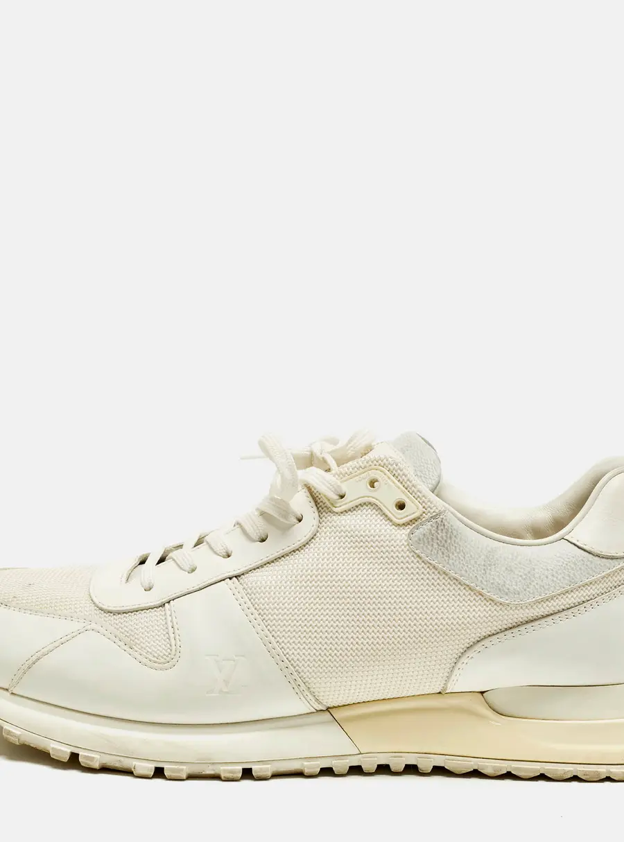 Louis Vuitton Run Away Size 43 White Leather and Mesh Lace Up Sneakers