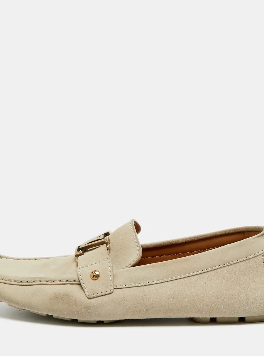 Louis Vuitton Monte Carlo Size 44 Grey Suede Loafers