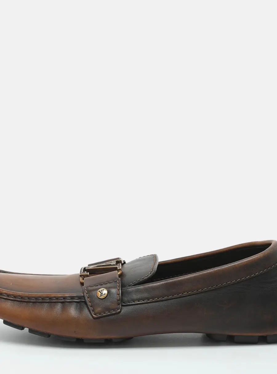 Louis Vuitton Monte Carlo Size 44 Brown Leather Loafers