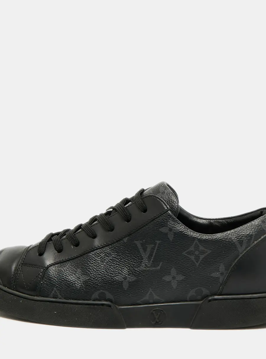 Louis Vuitton Match Up Size 43 Black/Grey Monogram Canvas and Leather Low Top Sneakers