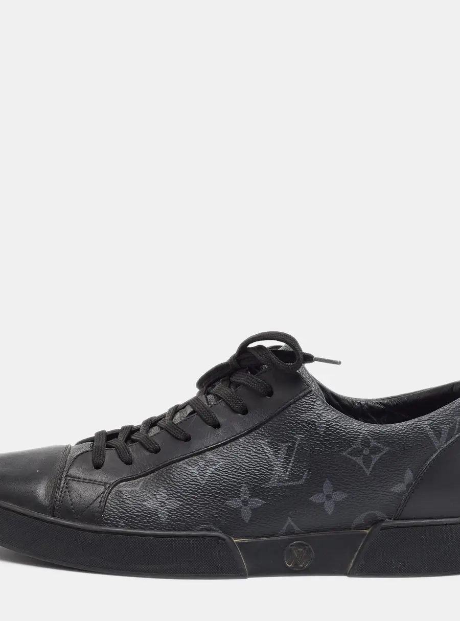 Louis Vuitton Match Up Size 41 Black/Grey Monogram Canvas and Leather Low Top Sneakers