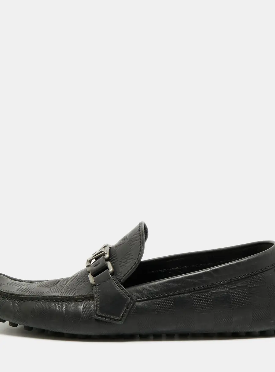 Louis Vuitton Hockenheim Size 43 Black Damier Leather Loafers