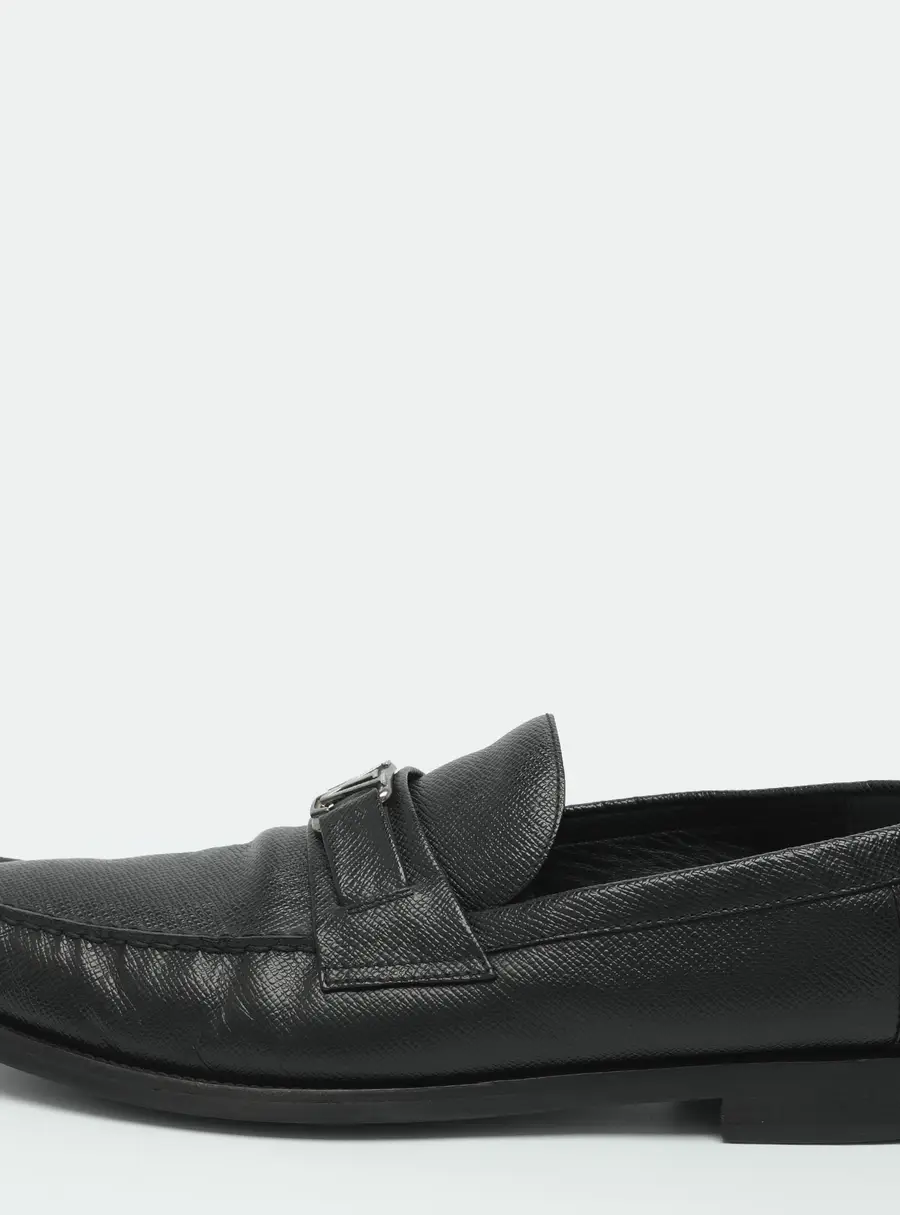 Louis Vuitton Major Size 44 Black Leather Loafers