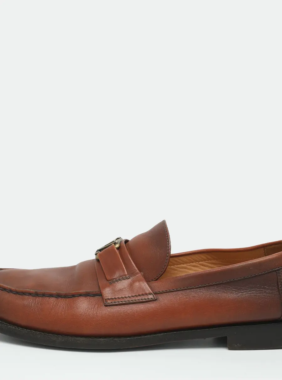 Louis Vuitton Major Size 44 Brown Leather Loafers