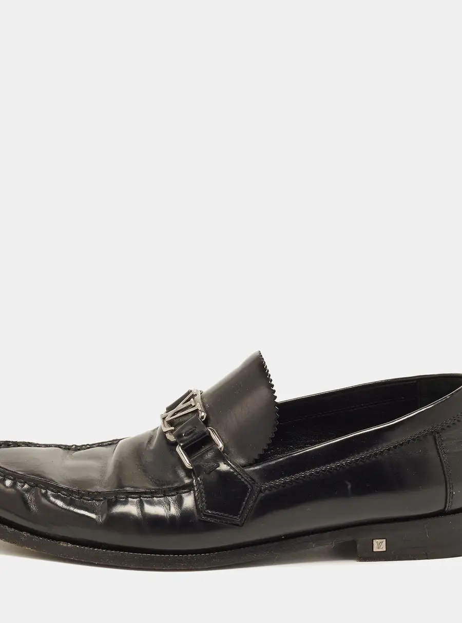 Louis Vuitton Major Size 42 Black Leather Penny Loafers