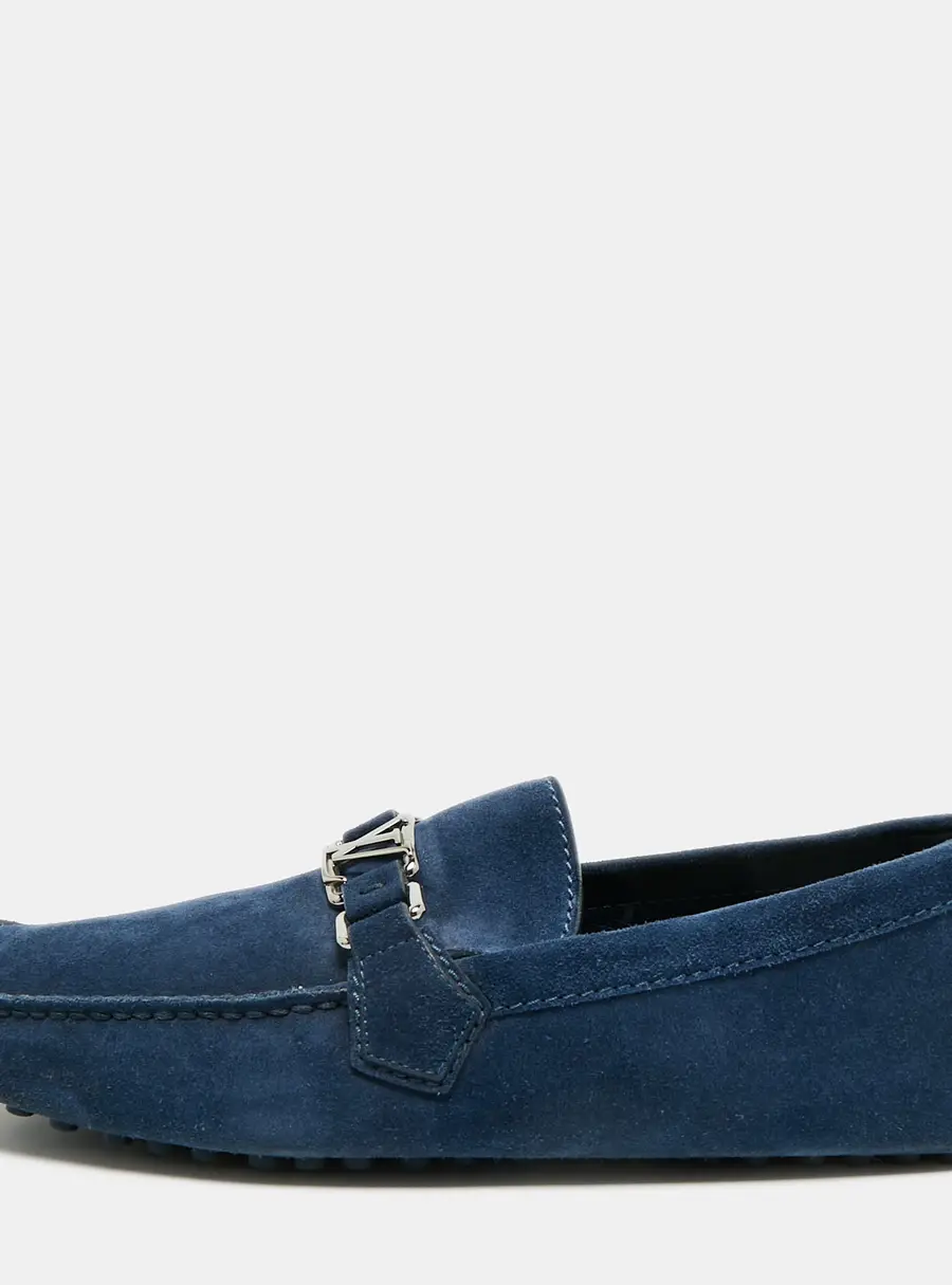 Louis Vuitton Monte Carlo Size 42.5 Navy Blue Suede Loafers