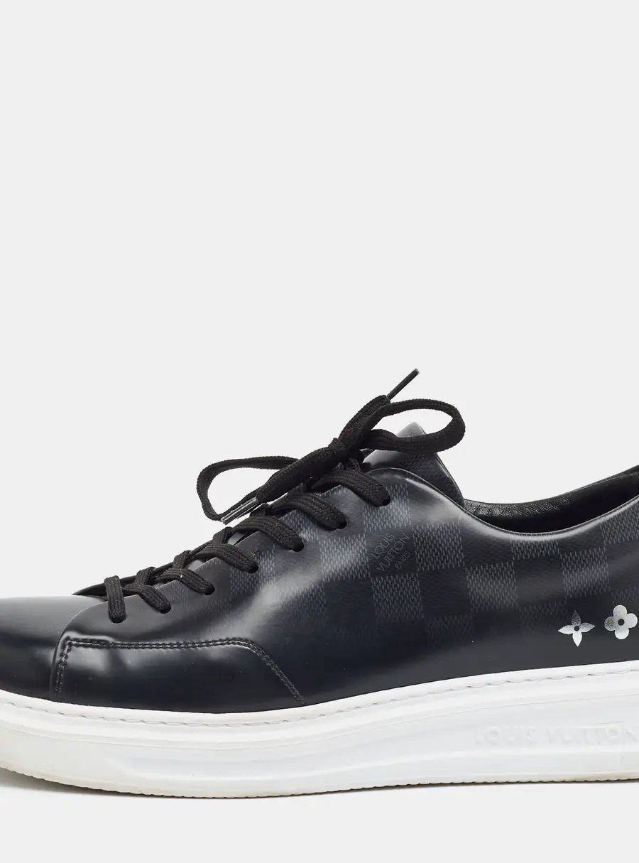 Louis Vuitton Beverly Hills Size 42.5 Black Leather Low Top Sneakers