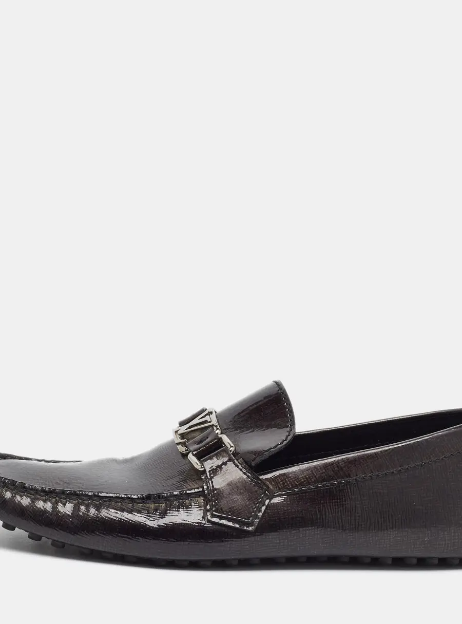 Louis Vuitton Hockenheim Size 42.5 Black Patent Leather Driver Loafers
