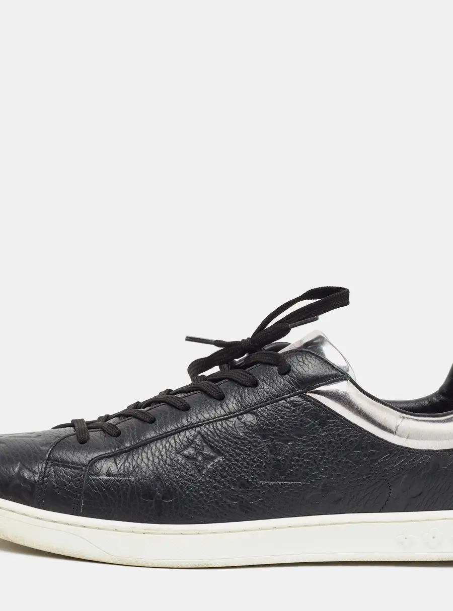 Louis Vuitton LV Resort Size 42.5 Black/Silver Monogram Leather Low Top Sneakers