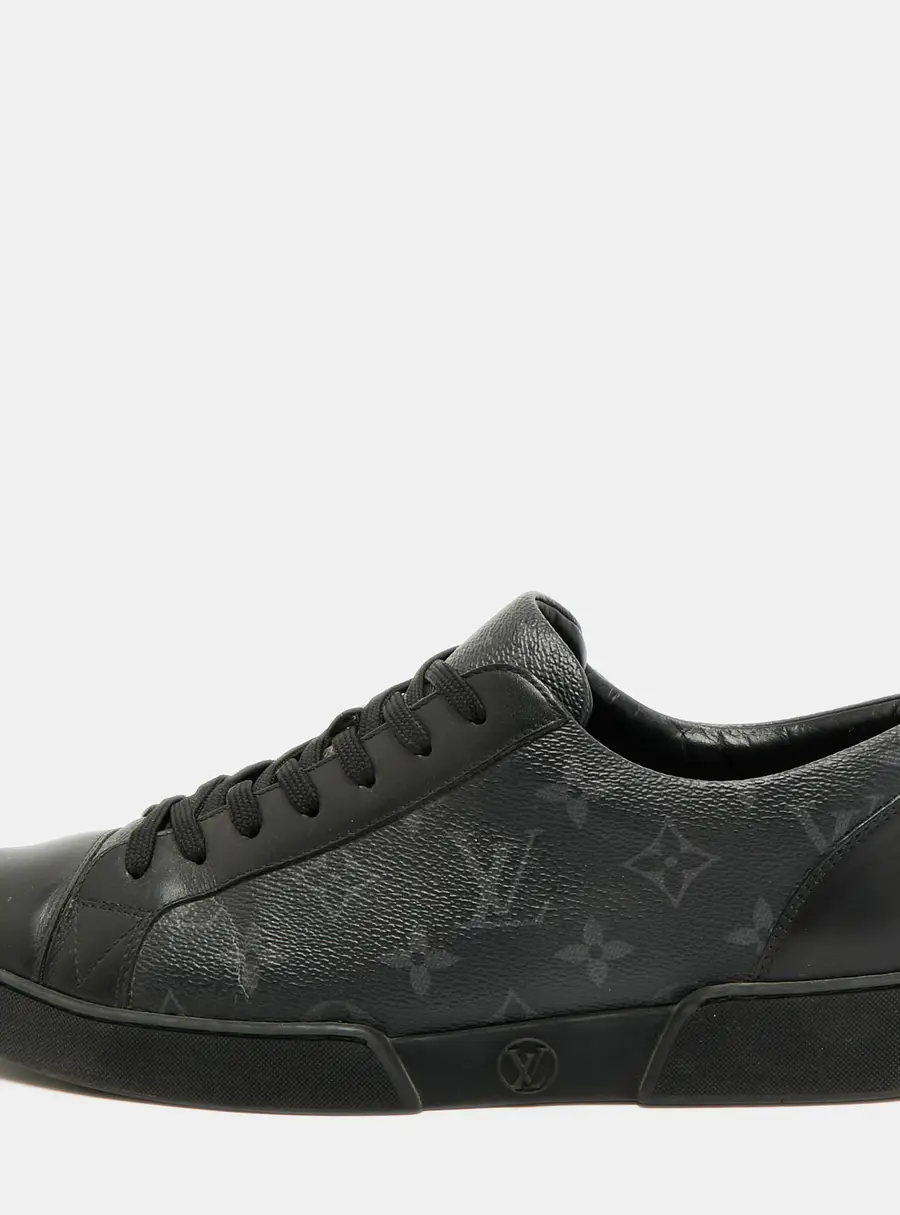 Louis Vuitton Match Up Size 42.5 Black Coated Canvas and Leather Low Top Sneakers