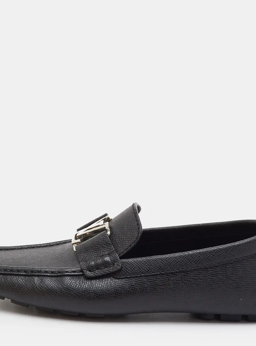 Louis Vuitton Monte Carlo Size 41 Black Leather Slip On Loafers