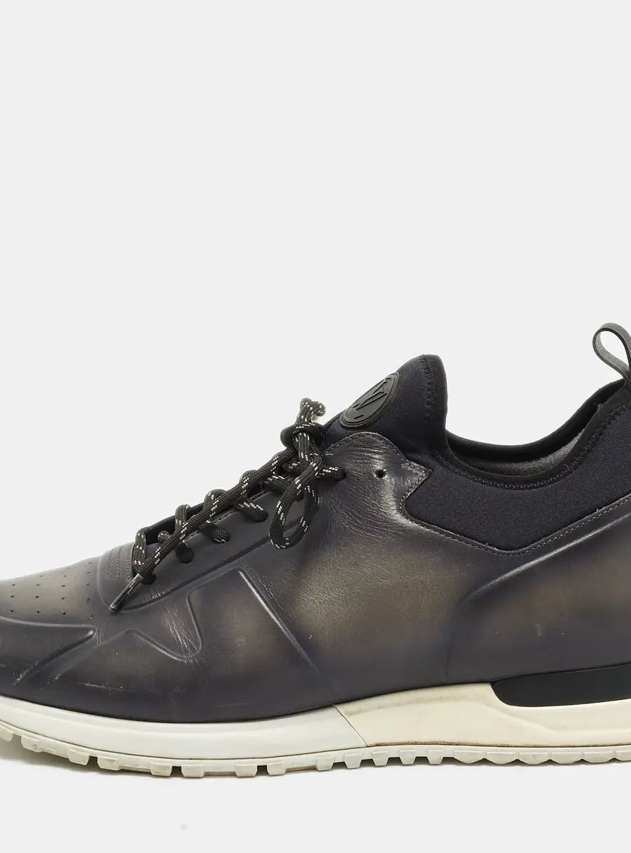 Louis Vuitton Run Away Size 41.5 Grey/Black Leather and Neoprene Lace Up Sneakers