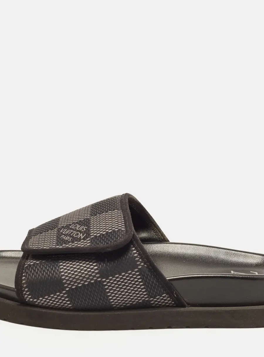 Louis Vuitton Miami Size 41 Black/Grey Damier Graphite Fabric Flat Slide