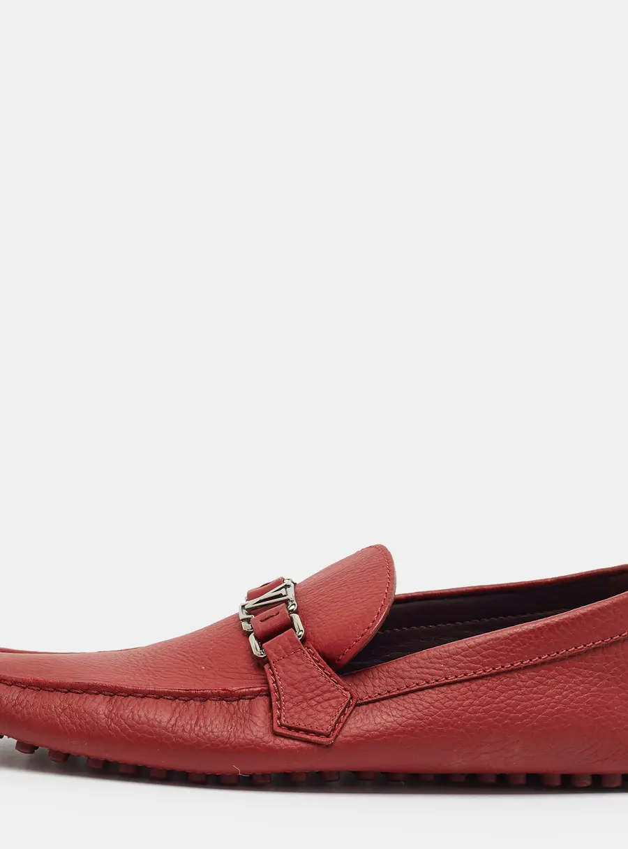 Louis Vuitton Hockenheim Size 47 Red Leather Driver Loafers