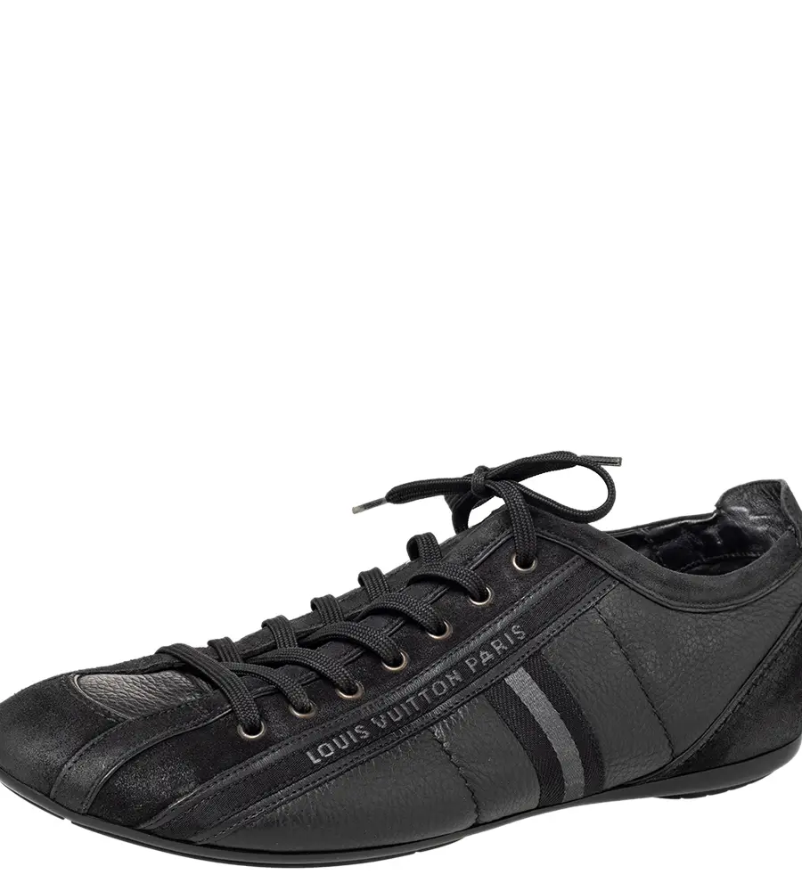 Louis Vuitton Black Nubuck And Leather Cosmos Low Top Sneakers Size 43.5