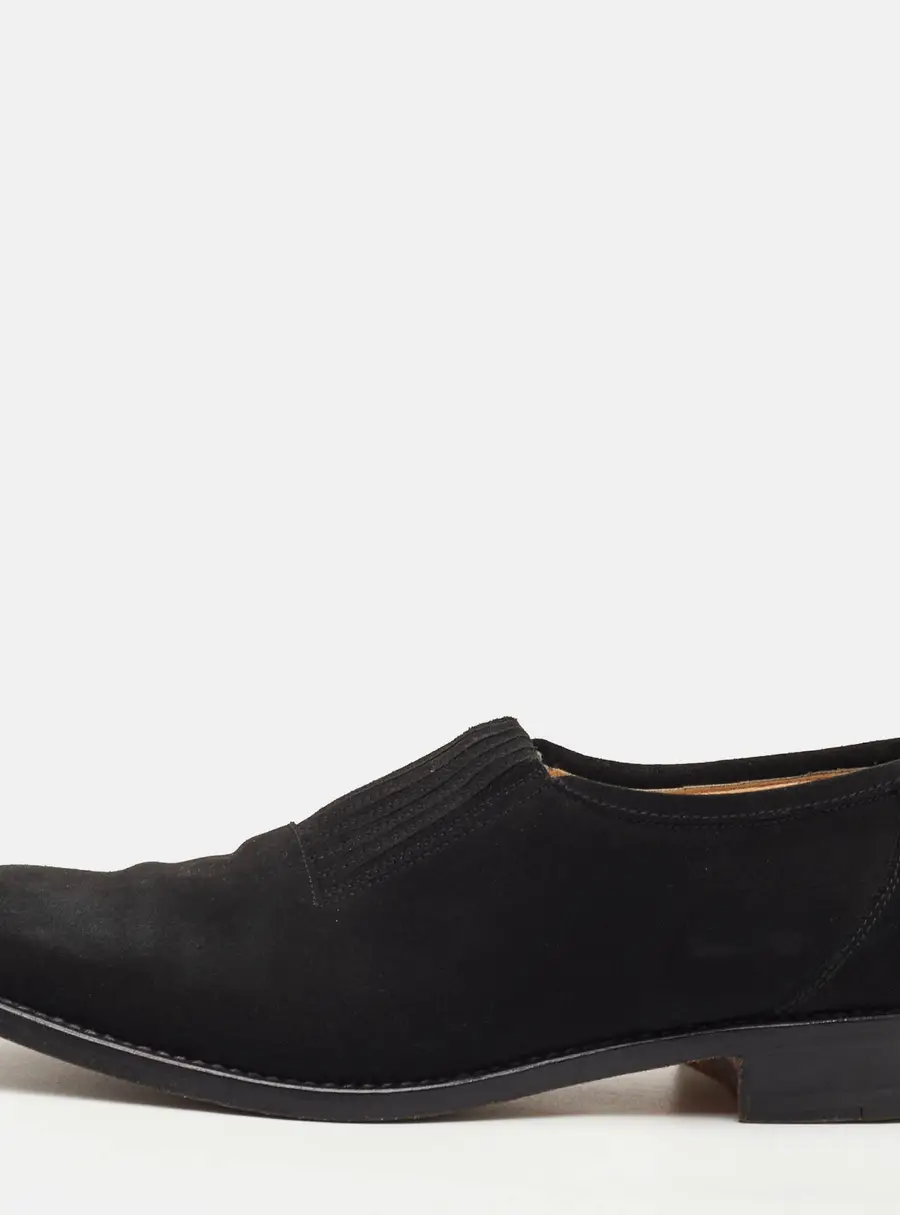 Manolo Blahnik Size 40.5 Black Suede Slip On Loafers