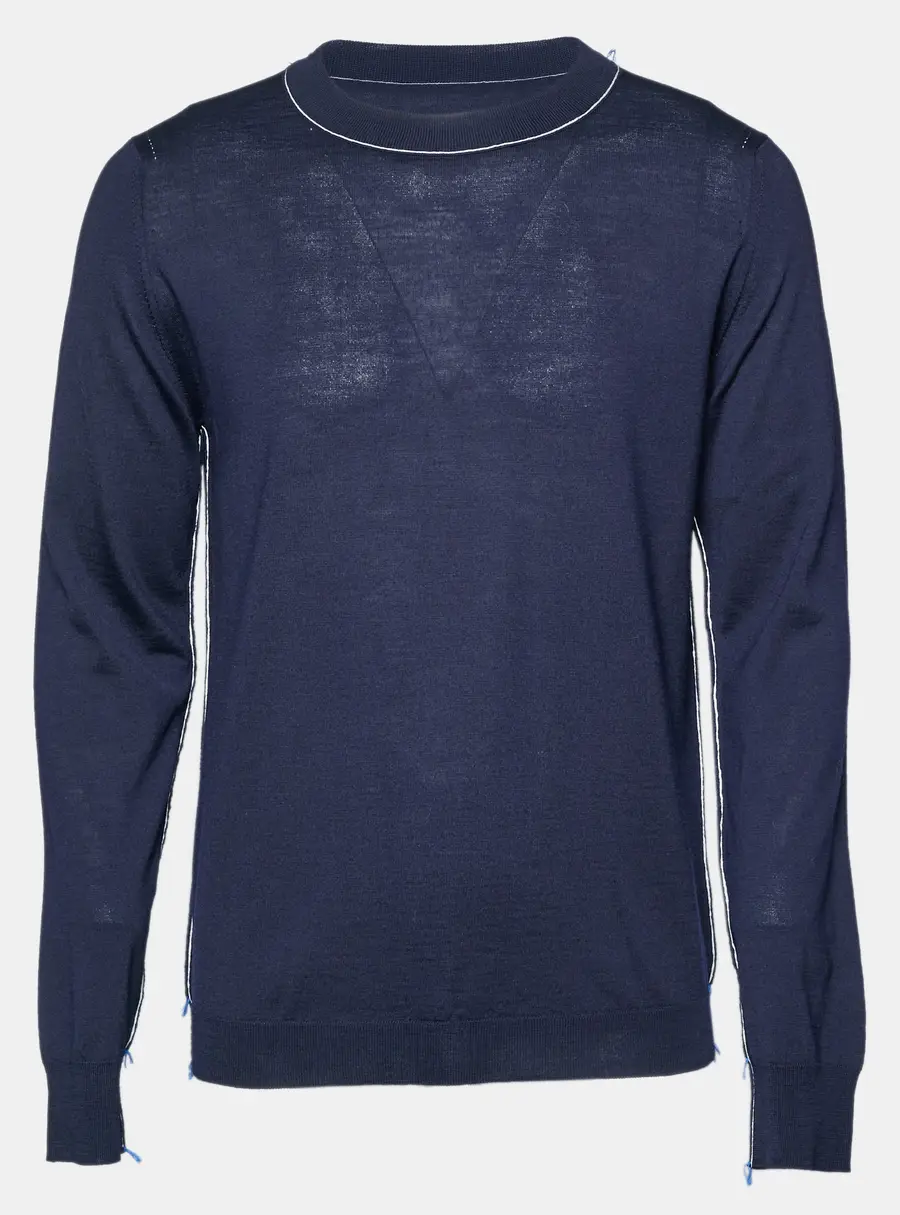 Maison Margiela Blue Wool Work in Progress Sweater L