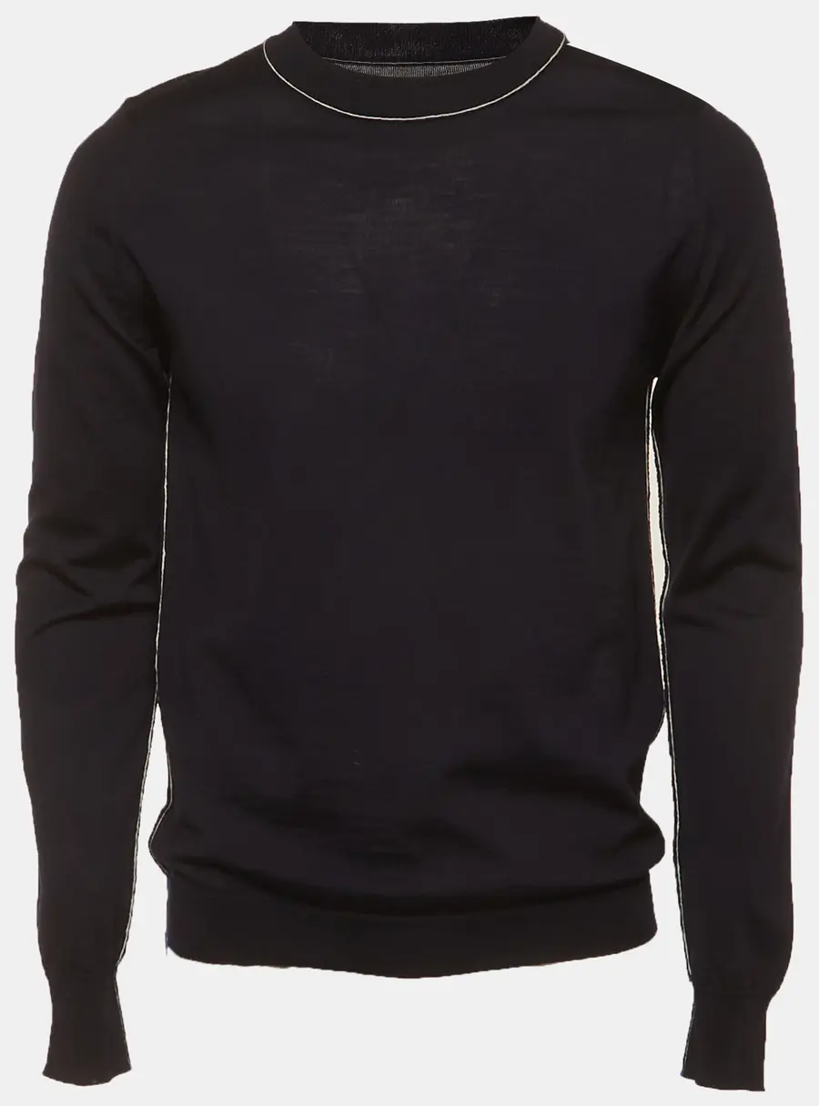Maison Martin Margiela Navy Blue Wool Knit Sweatshirt M