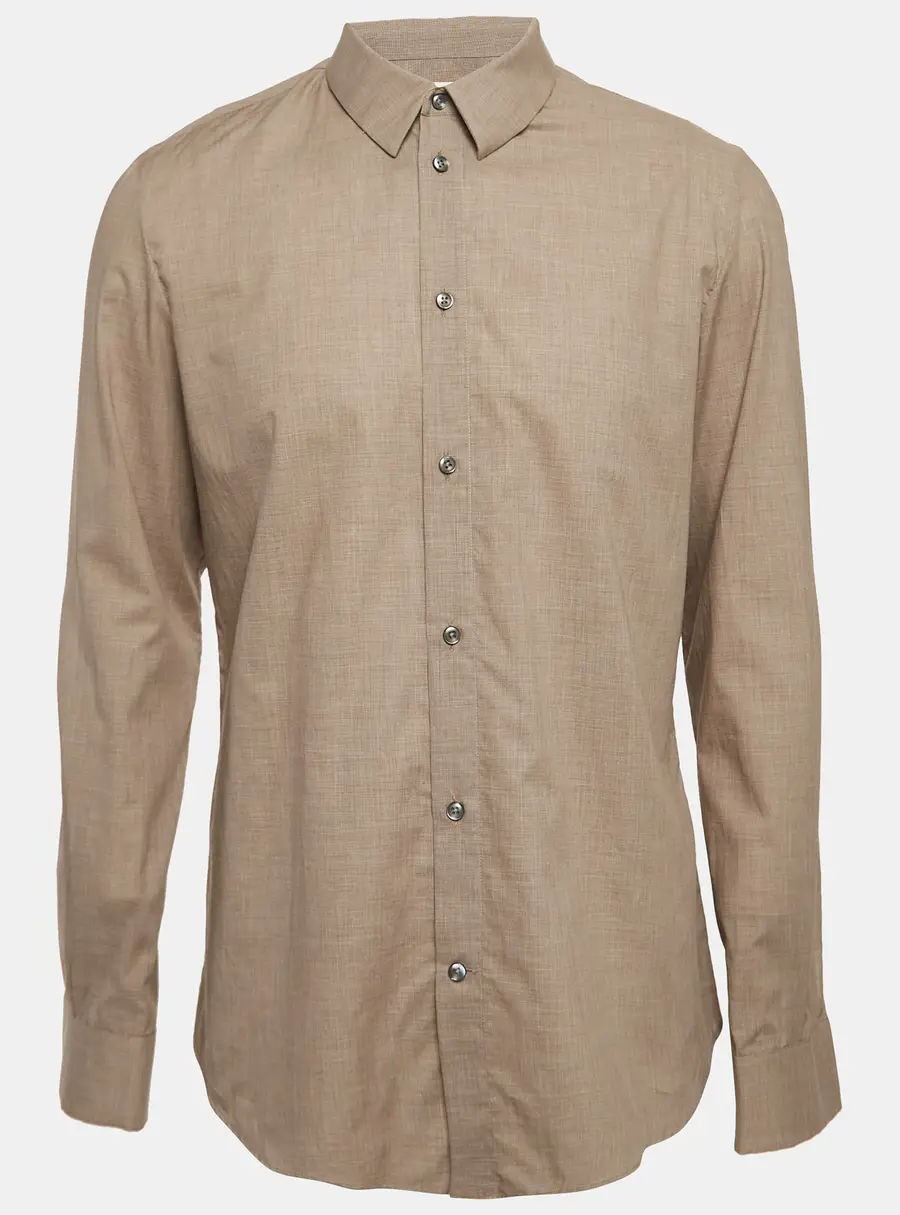 Maison Martin Margiela Houndstooth Light Brown Buttoned-Up Shirt XL