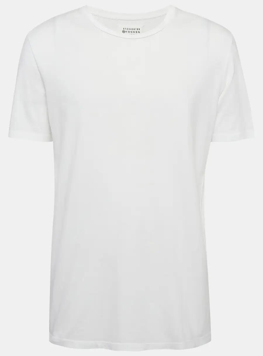 Maison Martin Margiela White Jersey Crewneck T-Shirt XL
