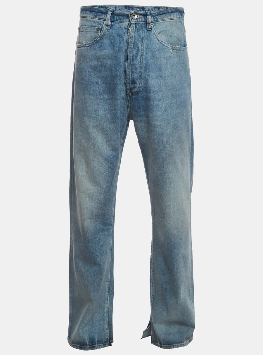 Maison Margiela Blue Distressed Denim Wide Leg Jeans M/Waist 32"