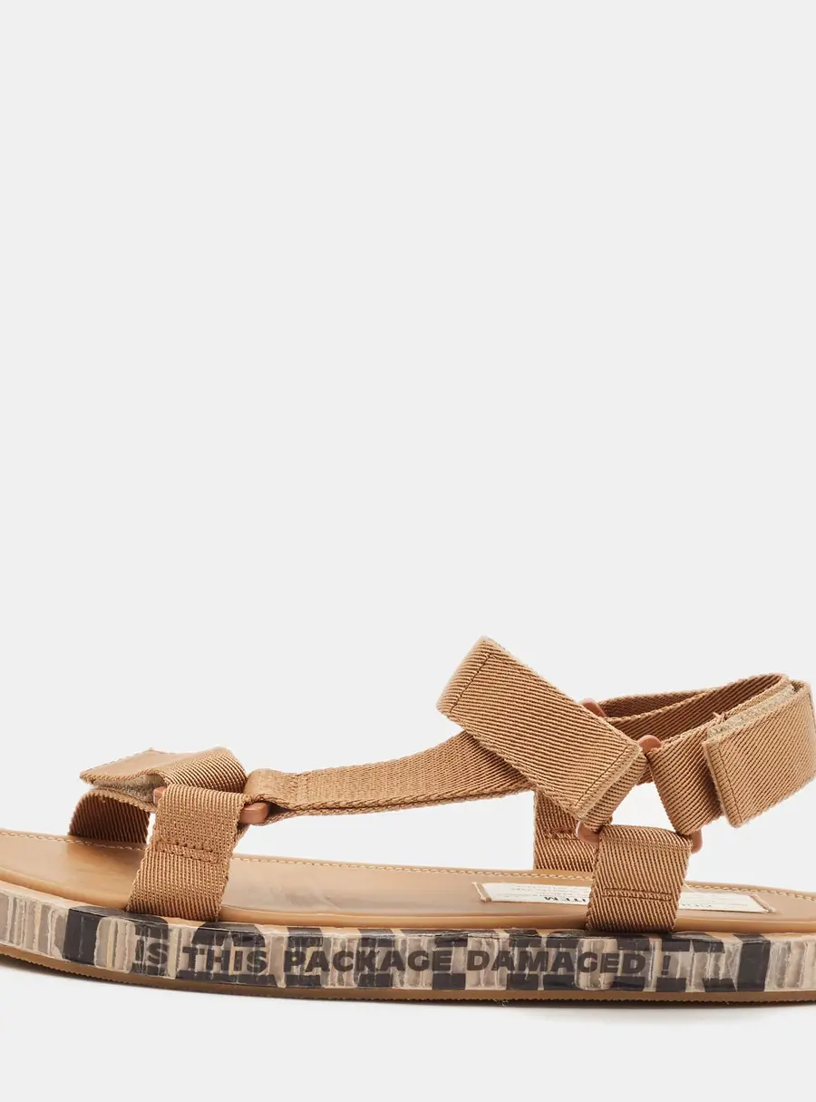 Maison Martin Margiela Packing Tape Size 43 Brown Canvas Flat Sandals