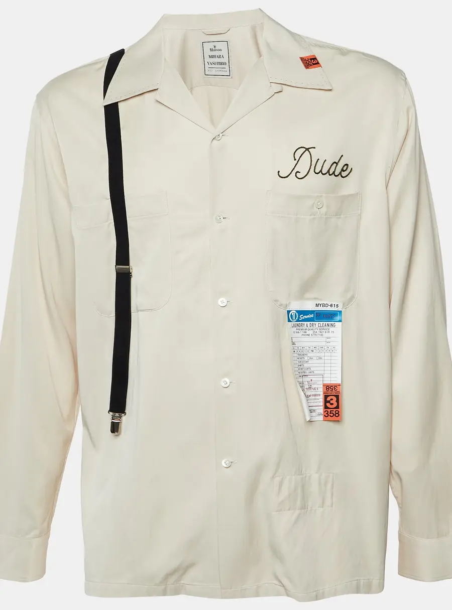 Maison Mihara Yasuhiro Beige Cotton Blend Embroidered Shirt M