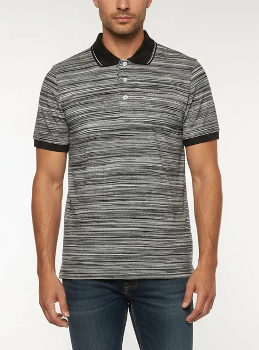 Missoni Black/White Striped Jersey Knit Polo T-Shirt L