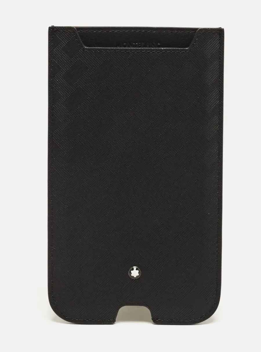 Montblanc Extreme 3.0 Phone Pouch Black Textured Leather